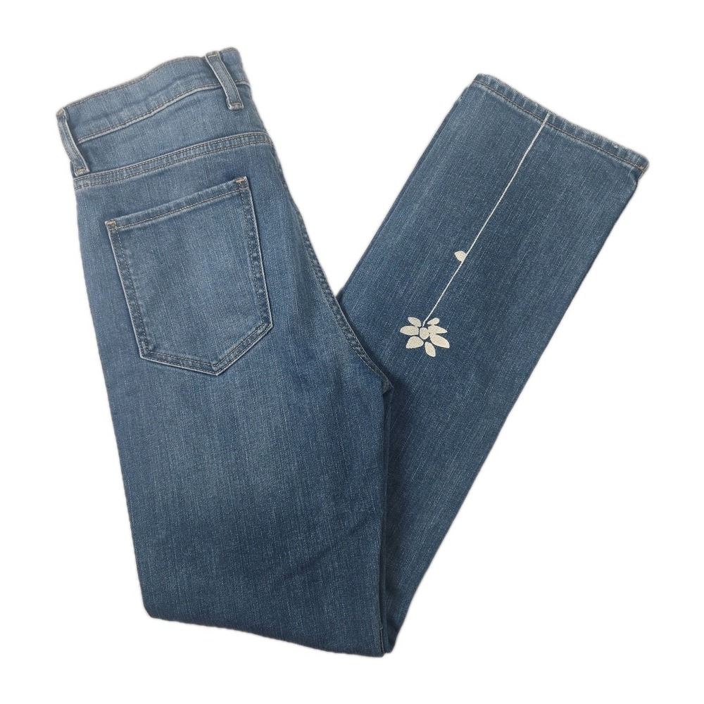 7FAM 7 For All Mankind Women'ss Painted Flower Easy Slim Jeans Size 27 High Rise